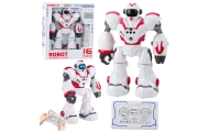 Interaktyvus nuotoliniu būdu valdomas robotas RC 16 funkcijų Šviesos garsai Rausva-Žaislai, Robotai-e-vaikas