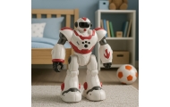 Interaktyvus nuotoliniu būdu valdomas robotas RC 16 funkcijų Šviesos garsai Rausva-Žaislai, Robotai-e-vaikas