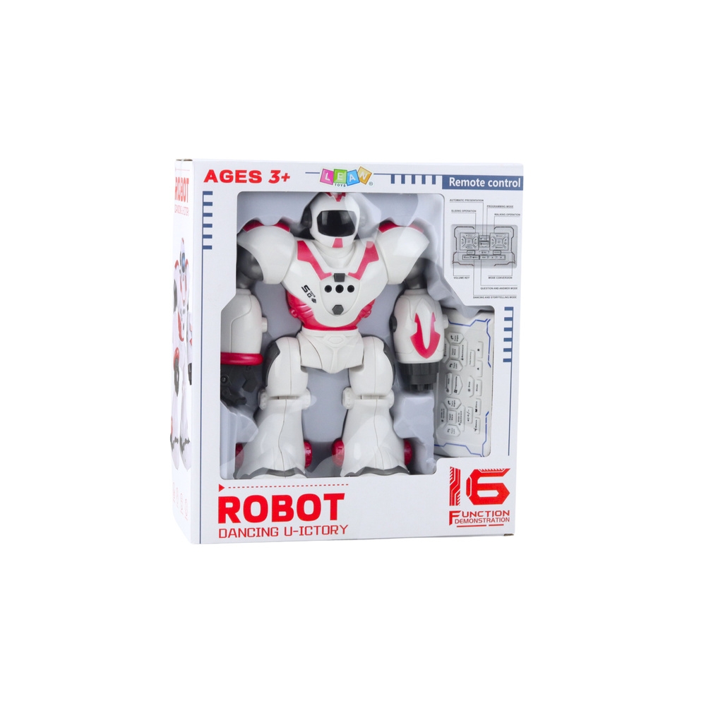 Interaktyvus nuotoliniu būdu valdomas robotas RC 16 funkcijų Šviesos garsai Rausva-Žaislai, Robotai-e-vaikas