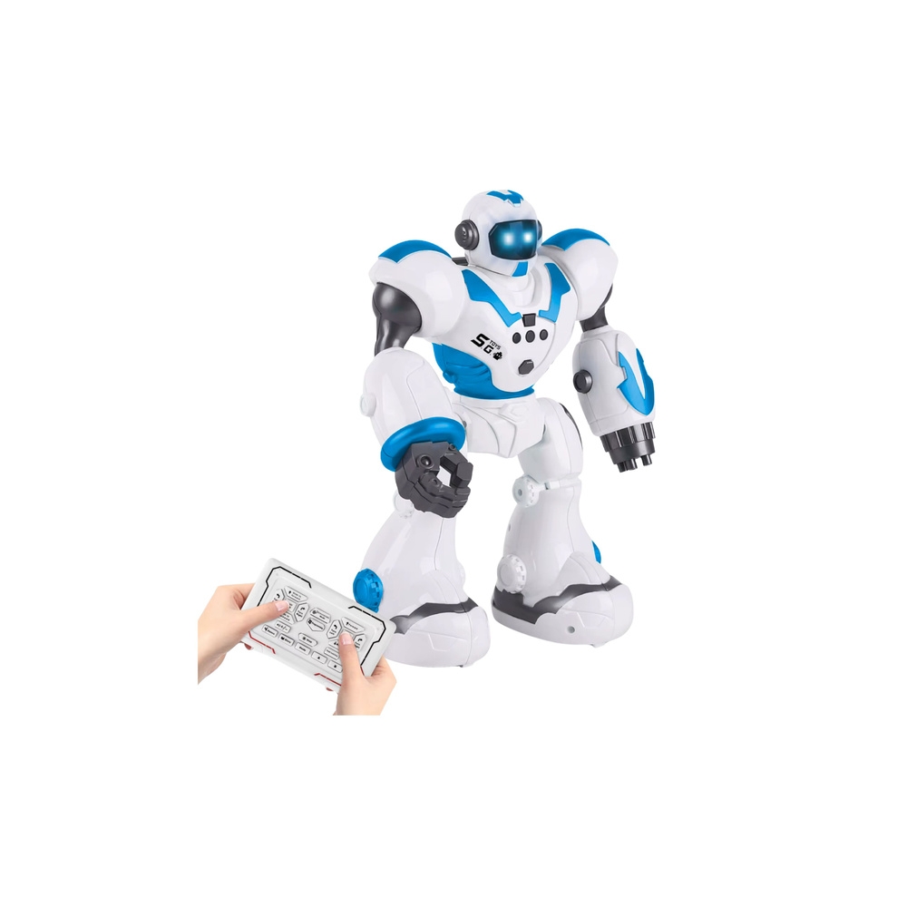 Interaktyvus nuotoliniu būdu valdomas robotas RC 16 funkcijų Šviesos garsai Mėlyna-Žaislai, Robotai-e-vaikas
