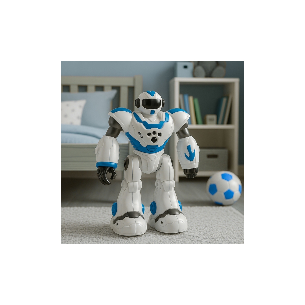 Robot Interaktywny Zdalnie Sterowany RC 16 Funkcji Światła Dźwięki Niebieski