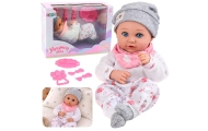 Lėlė kūdikis su maitinimo reikmenimis šliaužtinukas, kepurė 28 cm-Žaislai, Lėlės ir jų priedai, Lėlės-e-vaikas