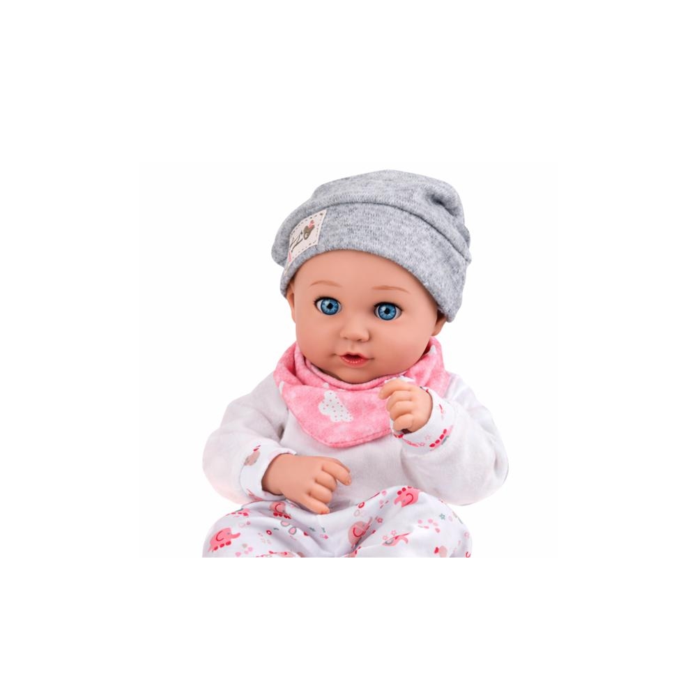 Lėlė kūdikis su maitinimo reikmenimis šliaužtinukas, kepurė 28 cm-Žaislai, Lėlės ir jų priedai, Lėlės-e-vaikas