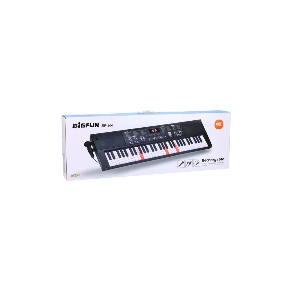 Elektrinė pianino klaviatūra su mikrofonu, 200 garsų, 61 klavišas, 78 cm-Žaislai, Muzikiniai-e-vaikas