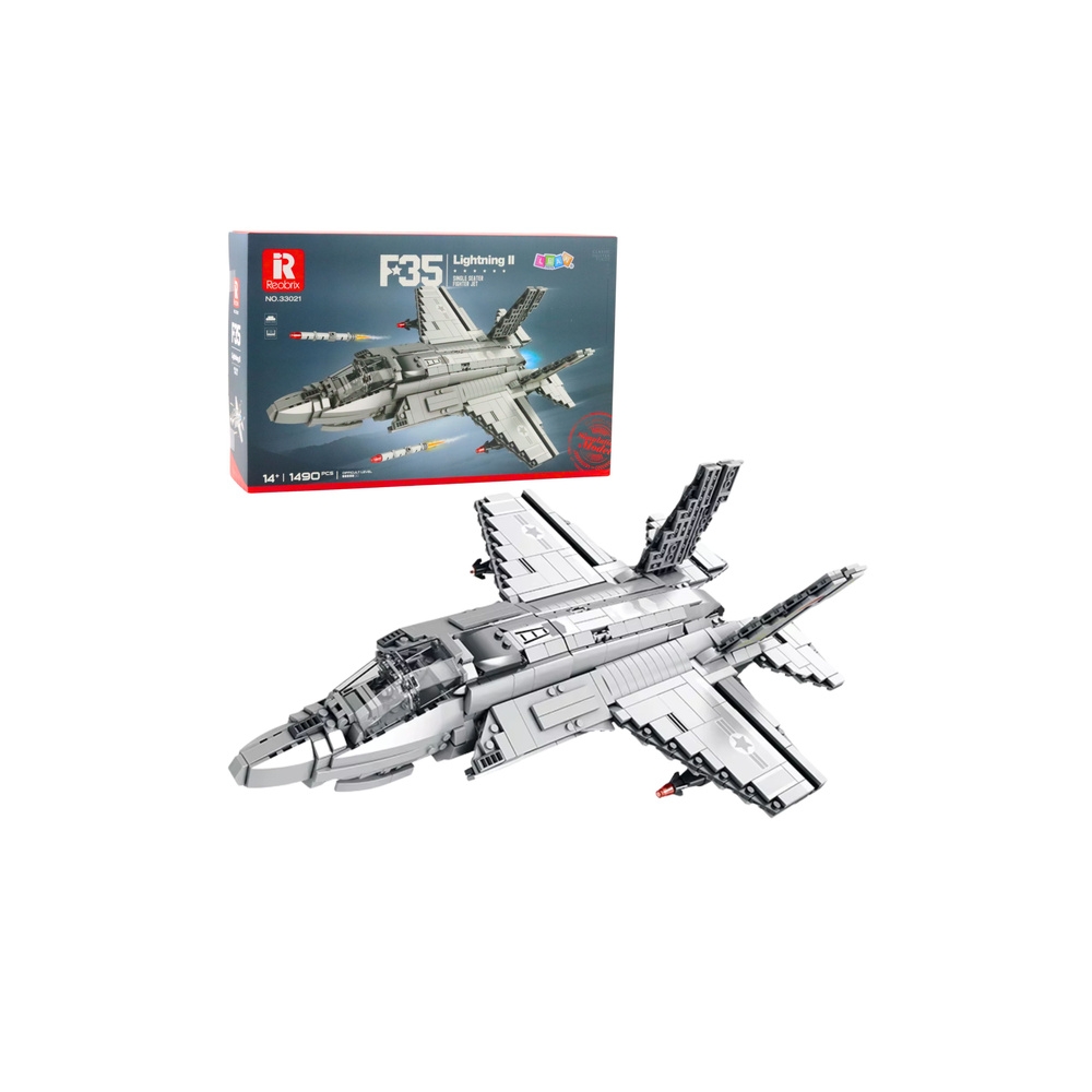 Konstruktorius F-35 Lightning II naikintuvas Grey 1490 el.-Žaislai, Konstruktoriai, Lego, statybiniai blokai-e-vaikas