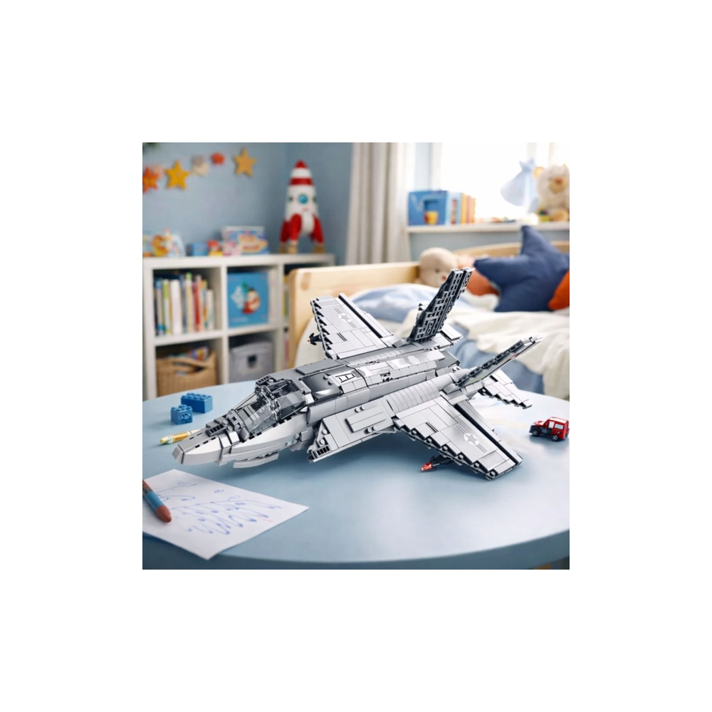 Konstruktorius F-35 Lightning II naikintuvas Grey 1490 el.-Žaislai, Konstruktoriai, Lego, statybiniai blokai-e-vaikas