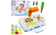 Zestaw Puzzle Klocki Edukacyjne z Wkrętarką Dla Dzieci Walizka 151 el.