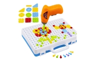 Zestaw Puzzle Klocki Edukacyjne z Wkrętarką Dla Dzieci Walizka 151 el.