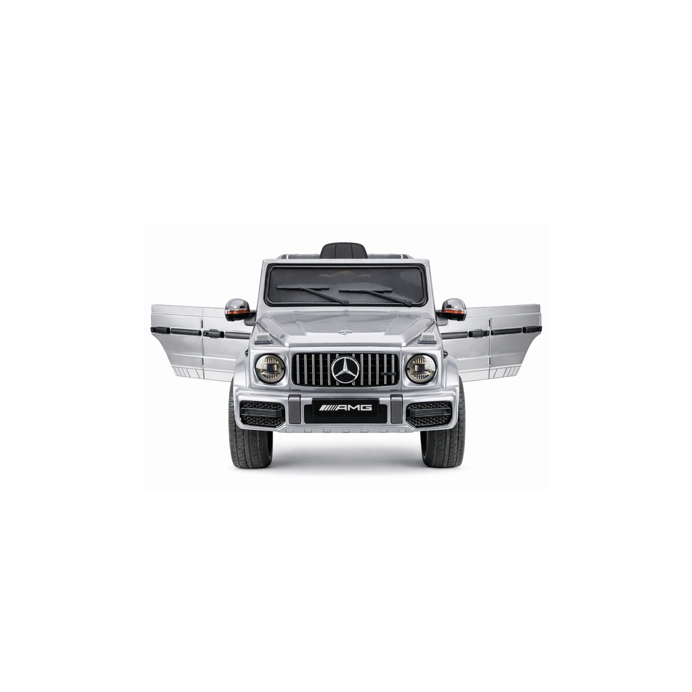 Elektromobilis Mercedes AMG G 63, lakuotas sidabro sp.