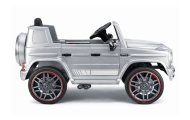 Elektromobilis Mercedes AMG G 63, lakuotas sidabro sp.