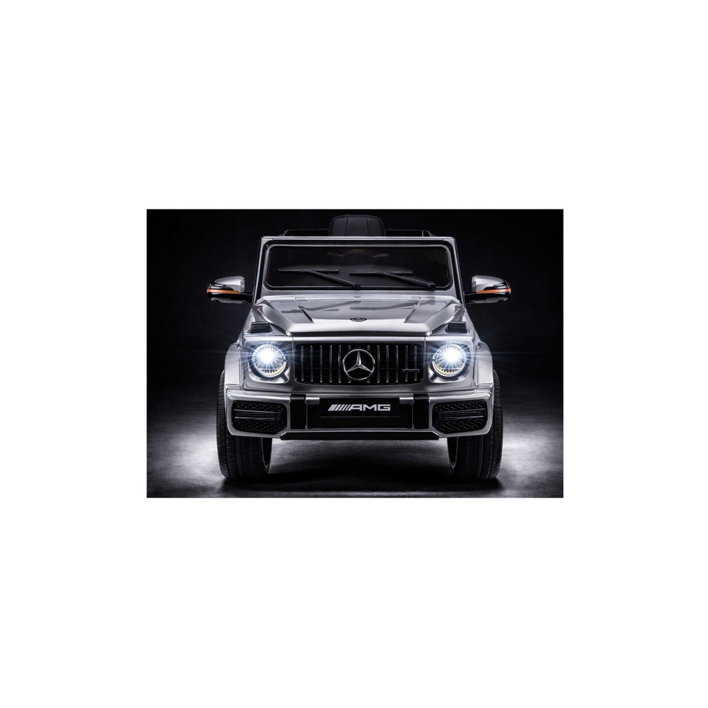 Elektromobilis Mercedes AMG G 63, lakuotas sidabro sp.