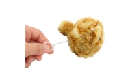 Pluszowy Rudy Kotek z Kręcącym Ogonkiem Dźwięki Piszczenia Brelok 9 cm