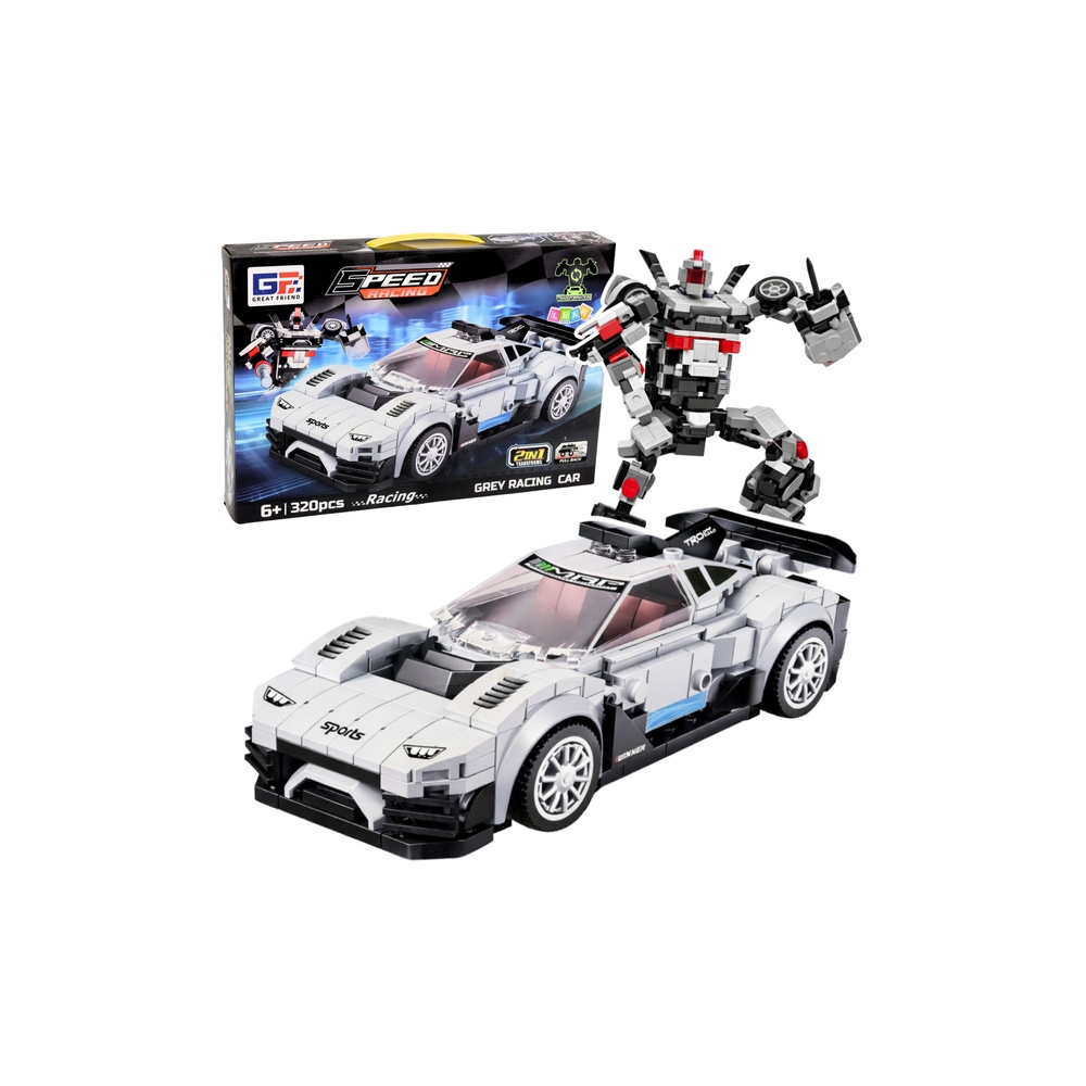 Konstruktorius Lenktyninis automobilis robotas 2W1 Baltas 320 el.