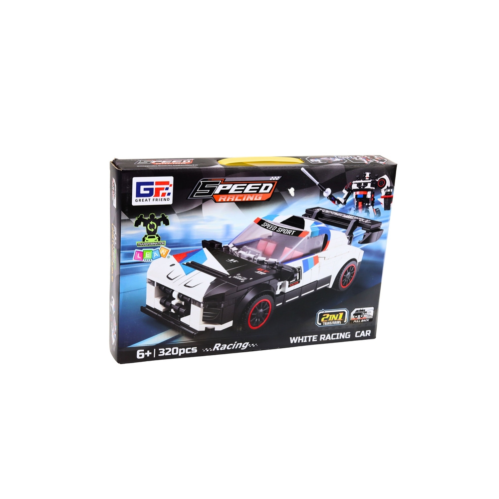 Konstruktorius Sportinis automobilis robotas 2W1 Baltas 320 el.