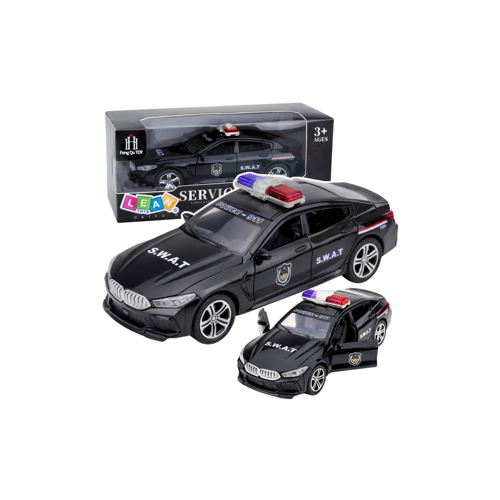 SWAT specialaus padalinio automobilis Atidaromos durys Žibintai Garsai Juodas-Žaislai, Auto ir transporto žaislai, Mašinos-e-vai