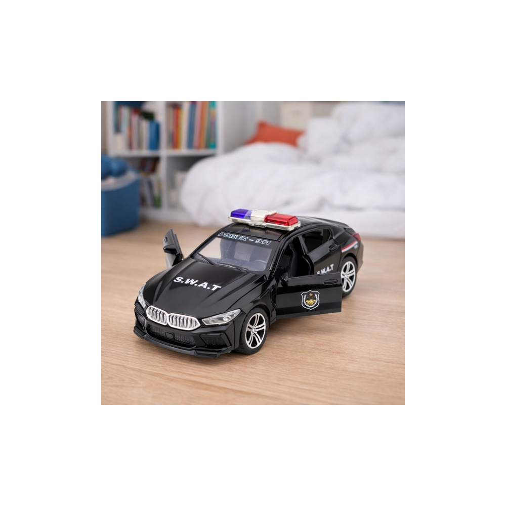 SWAT specialaus padalinio automobilis Atidaromos durys Žibintai Garsai Juodas-Žaislai, Auto ir transporto žaislai, Mašinos-e-vai