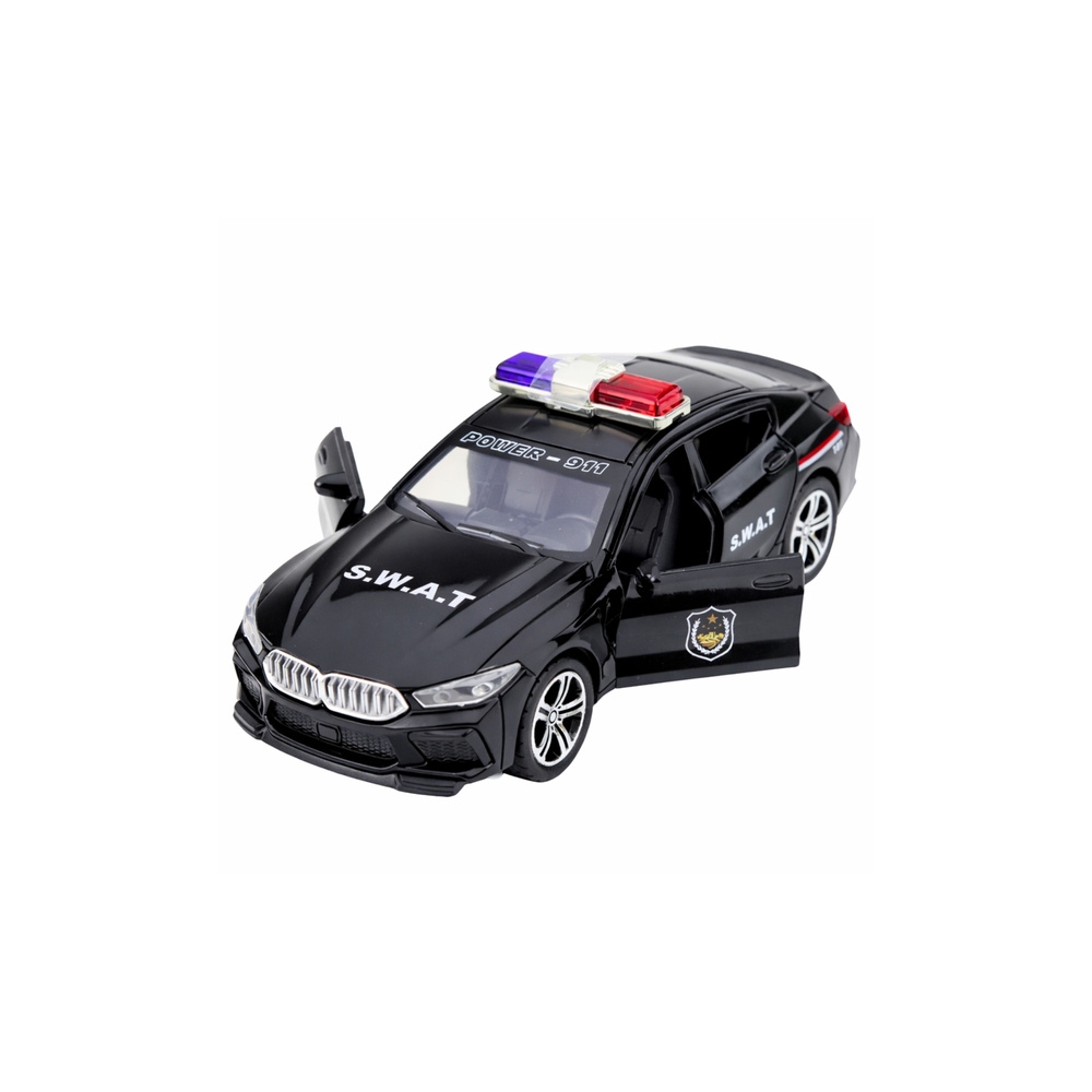 SWAT specialaus padalinio automobilis Atidaromos durys Žibintai Garsai Juodas-Žaislai, Auto ir transporto žaislai, Mašinos-e-vai