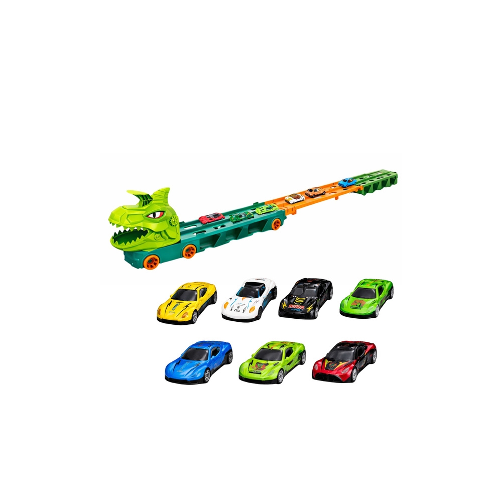 Dinozaurų sunkvežimis su automobiliais Launcher 4in1-Žaislai, Auto ir transporto žaislai, Garažai, trasos ir kita, Mašinos-e-vai