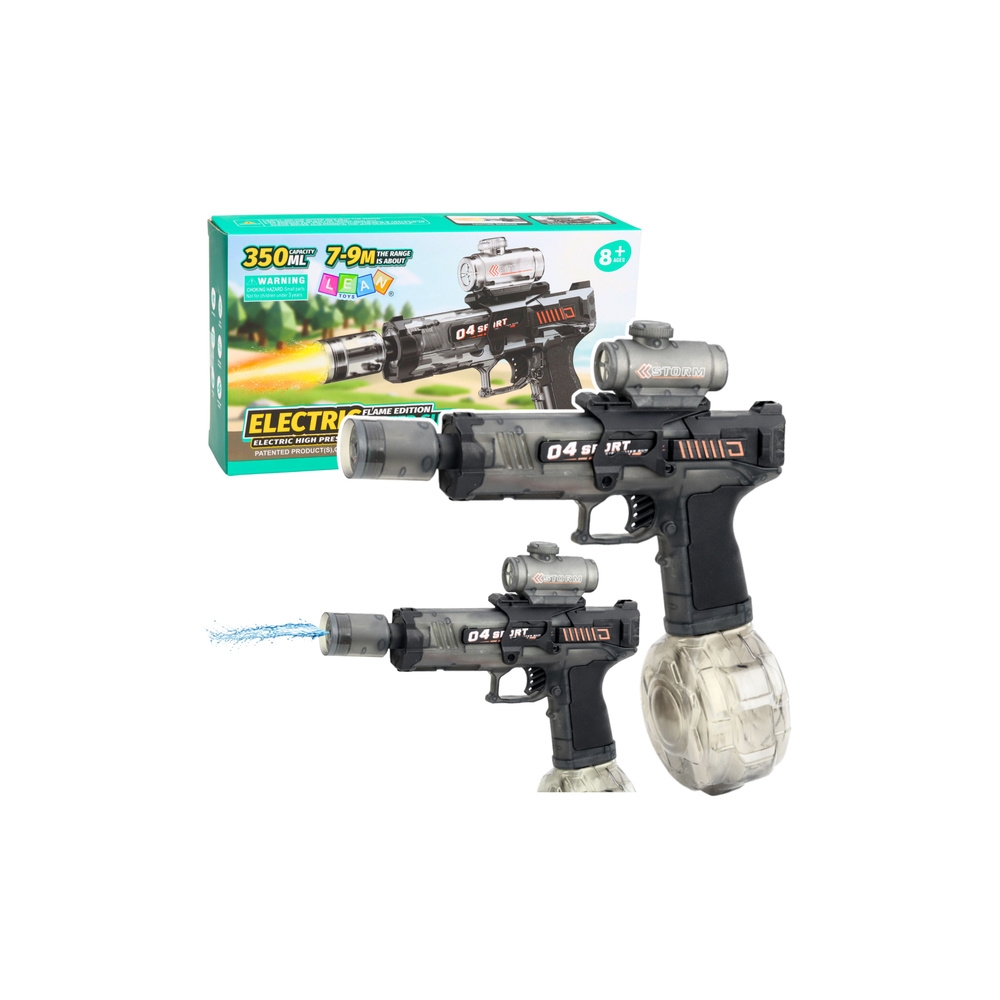 Elektryczny Karabin Pistolet Na Wodę Automatyczny Czarny Zasięg 7-9m 350 ml