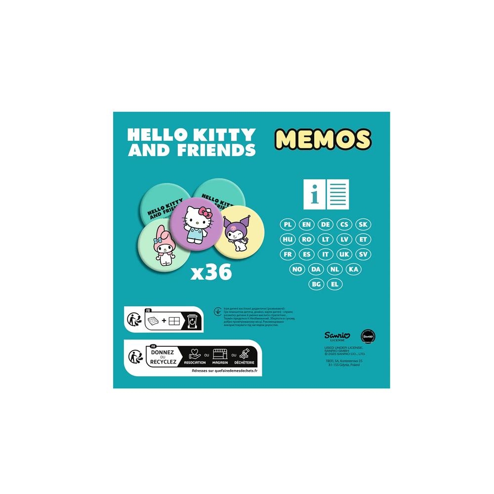 Vaikiškas žaidimas Memos Hello Kitty Trefl 02898-Žaislai, Stalo žaidimai, Įvairūs stalo žaidimai-e-vaikas