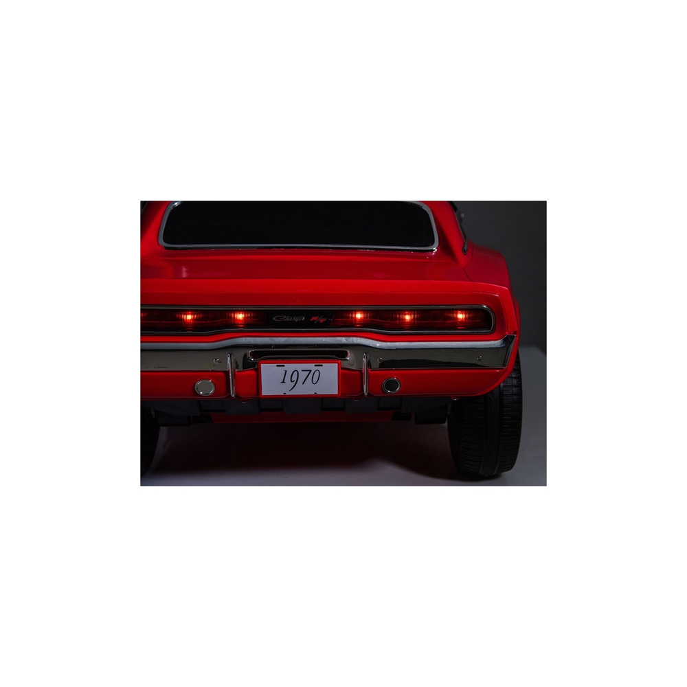 „Dodge Charger R/T“ akumuliatorinis automobilis DLS-K12 24 V, 7 Ah, raudonas-Elektromobiliai vaikams, Mašinos-e-vaikas