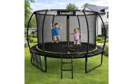 Trampolina Ogrodowa LEAN Z Siatką Wewnętrzną Czarno-Zielona 252CM 8FT