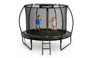 Trampolina Ogrodowa LEAN Z Siatką Wewnętrzną Czarno-Zielona 252CM 8FT