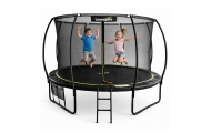 Trampolina Ogrodowa LEAN Z Siatką Wewnętrzną Czarno-Zielona 366CM 12FT