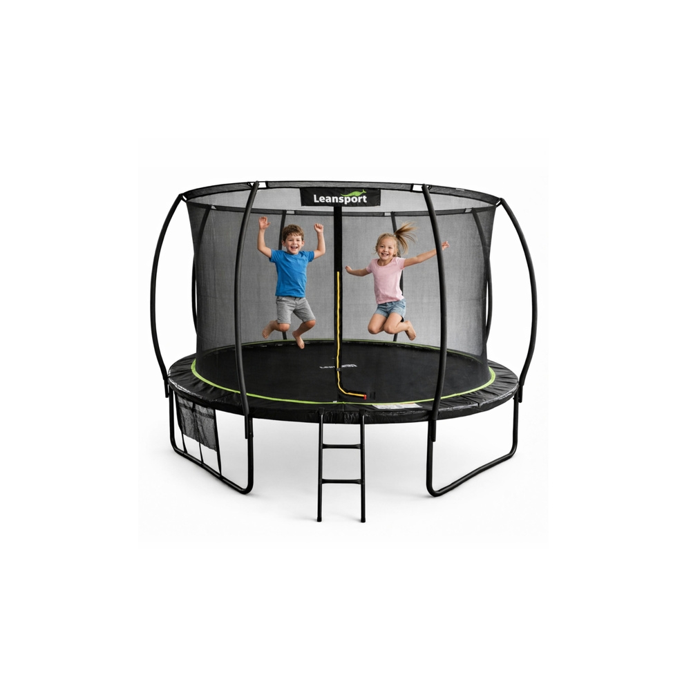 Trampolina Ogrodowa LEAN Z Siatką Wewnętrzną Czarno-Zielona 487CM 16FT