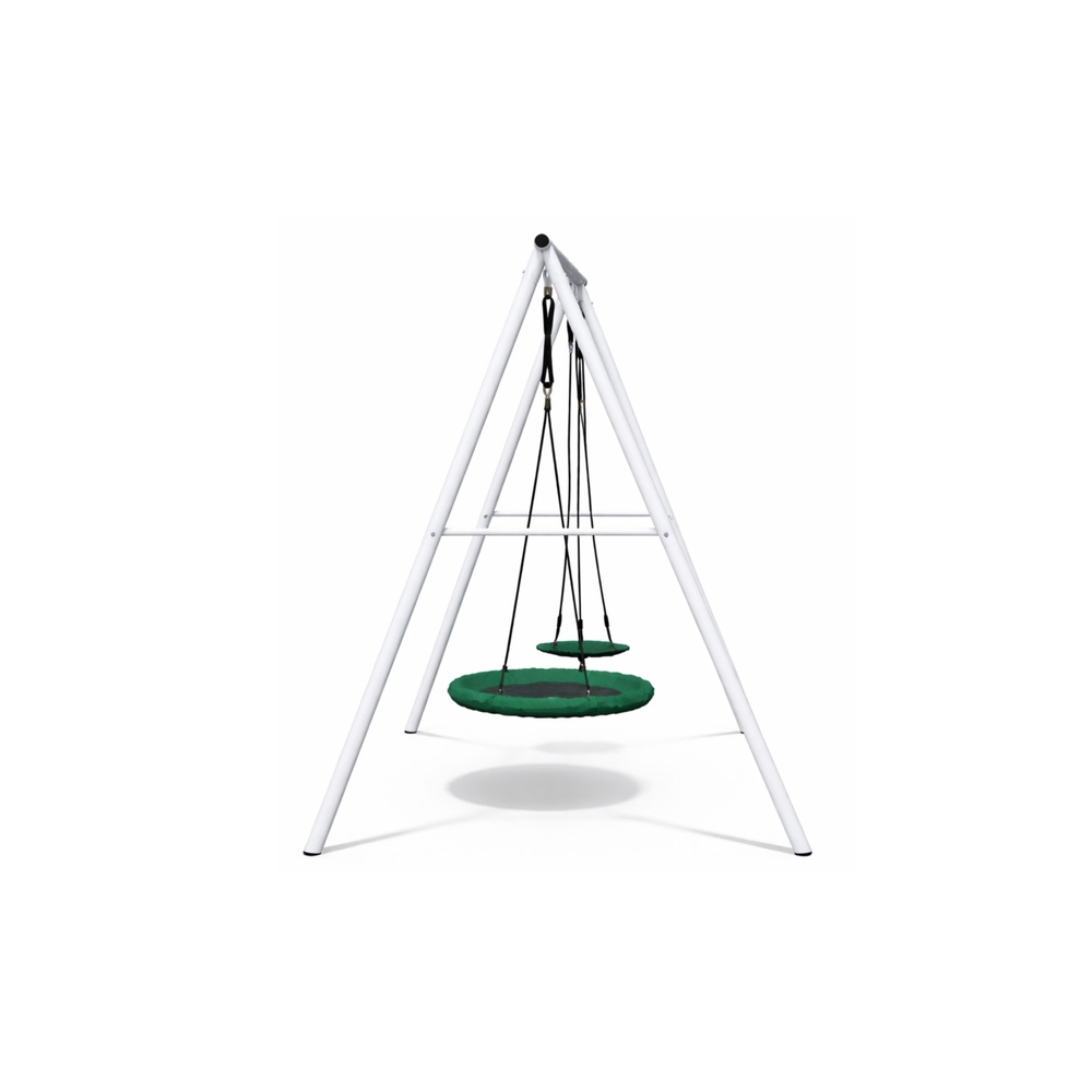 Sodo sūpynės Gando lizdas – 2-in-1 sėdynė su rėmu, baltos spalvos, 210 x 170 cm-Žaislai, Lauko žaislai, Sūpynės-e-vaikas