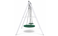 Sodo sūpynės Gando lizdas – 2-in-1 sėdynė su rėmu, baltos spalvos, 210 x 170 cm-Žaislai, Lauko žaislai, Sūpynės-e-vaikas