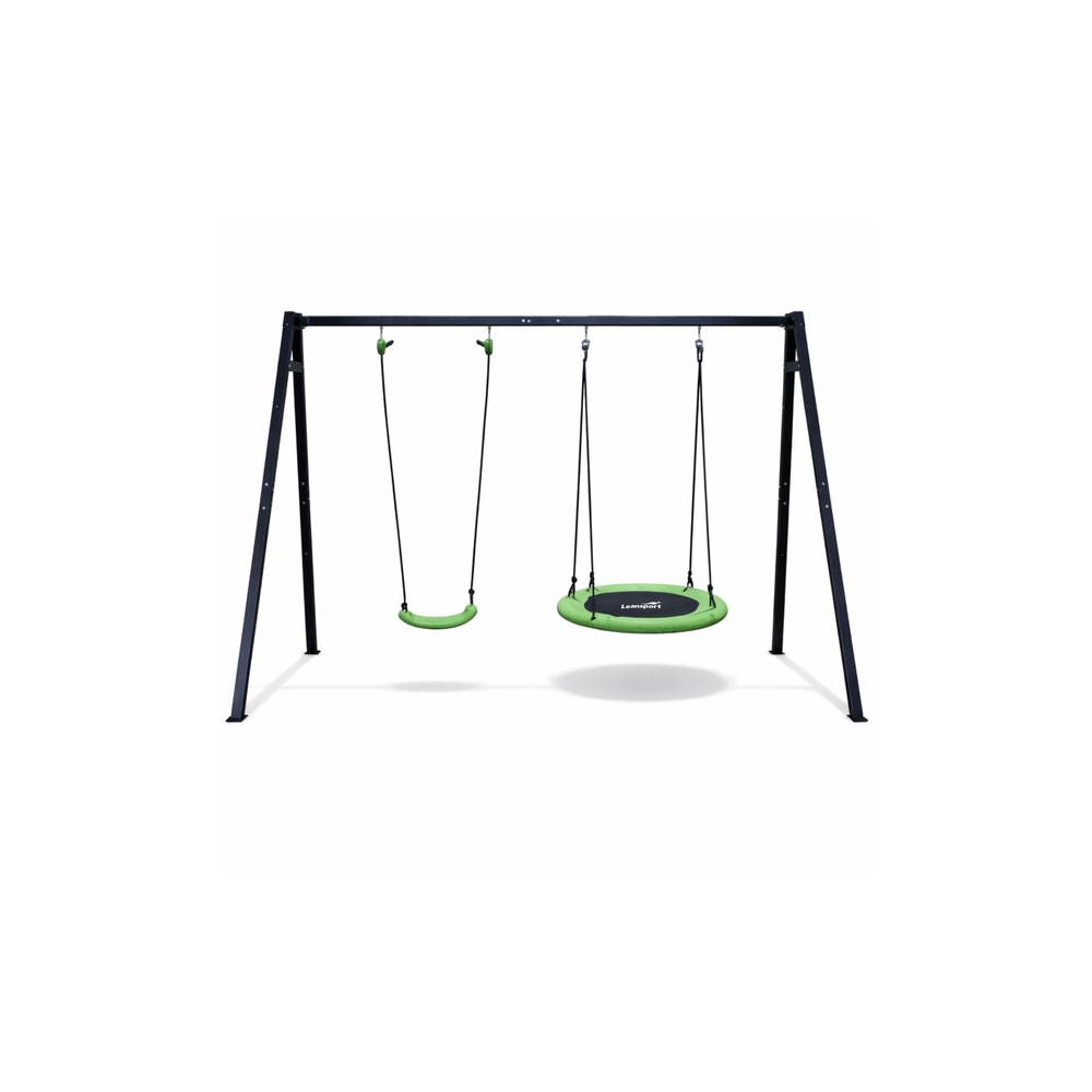 Sodo sūpynės Gando lizdas – 2-in-1 sėdynė su rėmu, juodas rėmas, 260 x 173 cm-Žaislai, Lauko žaislai, Sūpynės-e-vaikas