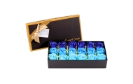 Flower Box Wieczne Pachnące Róże Kwiaty w Pudełku Niebieskie 18 szt.