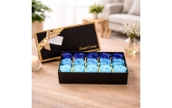 Flower Box Wieczne Pachnące Róże Kwiaty w Pudełku Niebieskie 18 szt.