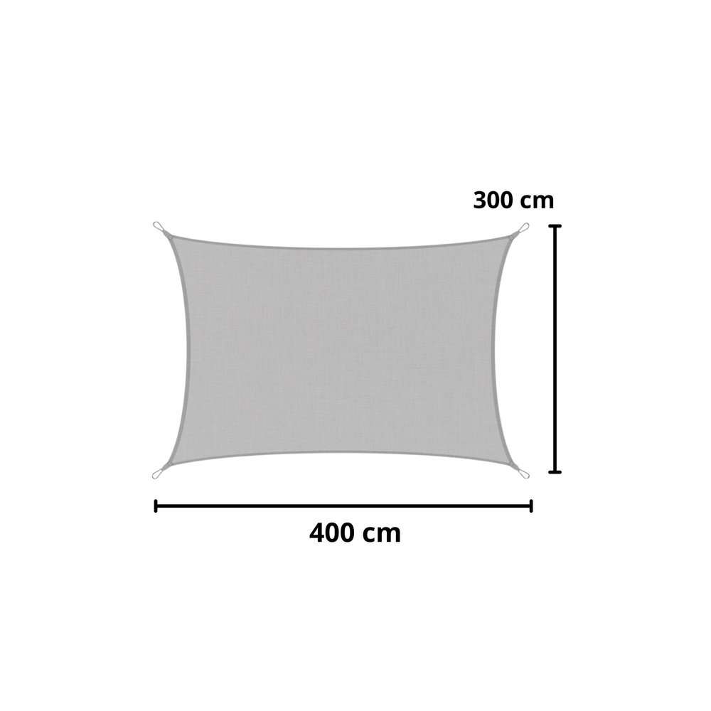 Sodo burė nuo saulės, atspari vandeniui, stačiakampė, pilka, 300x400 cm-Namai, laisvalaikis, turizmas, Sodo baldai-e-vaikas