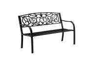 Ławka Ogrodowa Taras Ogród Park Metalowa Oparcie WELCOME Czarna 127 cm