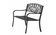 Ławka Ogrodowa Taras Ogród Park Metalowa Oparcie WELCOME Czarna 127 cm
