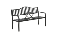 Sodo suoliukas „Taras Ogród Park“ – metalinis, su atlošu, staleliu, juodos spalvos, 150 cm