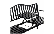 Sodo suoliukas „Taras Ogród Park“ – metalinis, su atlošu, staleliu, juodos spalvos, 150 cm
