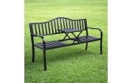 Sodo suoliukas „Taras Ogród Park“ – metalinis, su atlošu, staleliu, juodos spalvos, 150 cm