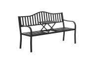 Sodo suoliukas „Taras Ogród Park“ – metalinis, su atlošu, staleliu, juodos spalvos, 150 cm