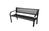Ławka Ogrodowa Parkowa Taras Ogród Metalowa Oparcie Czarna 120 cm