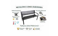 Ławka Ogrodowa Parkowa Taras Ogród Metalowa Oparcie Czarna 120 cm