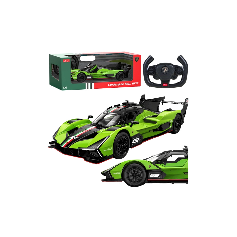 Nuotoliniu būdu valdomas Lamborghini SC63 lenktyninis automobilis RC Rastar, žalias, 1:14-Žaislai, Auto ir transporto žaislai, V