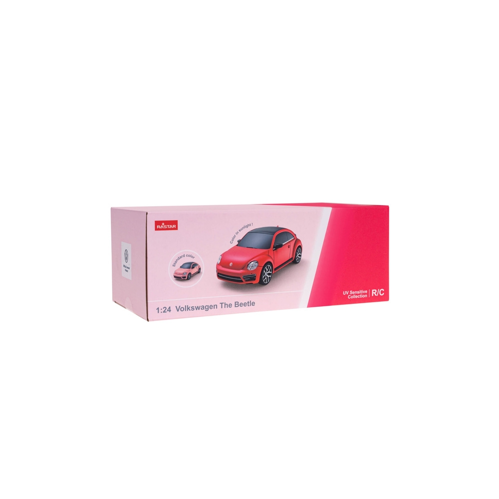 Nuotoliniu būdu valdomas Volkswagen Beetle automobilis, jautrus UV spinduliams, RC, rožinis, „Rastar“, 1:24-Žaislai, Auto ir tra