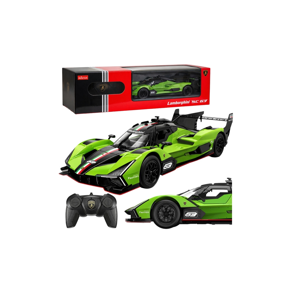 Nuotoliniu būdu valdomas Lamborghini SC63 RC automobilis, žalias, „Rastar“, 1:24-Žaislai, Auto ir transporto žaislai, Valdomos r