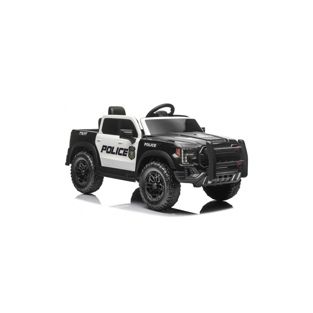 Policijos 4x4 elektrinis automobilis su akumuliatoriumi P5 12V 7Ah, juodos spalvos-Elektromobiliai vaikams, Visureigiai-e-vaikas