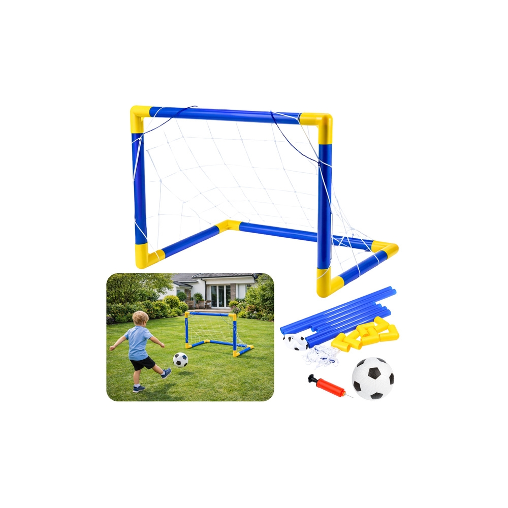 Zestaw Sportowy Do Gry W Piłkę Nożną Bramka Piłkarska Piłka Pompka 62x40cm