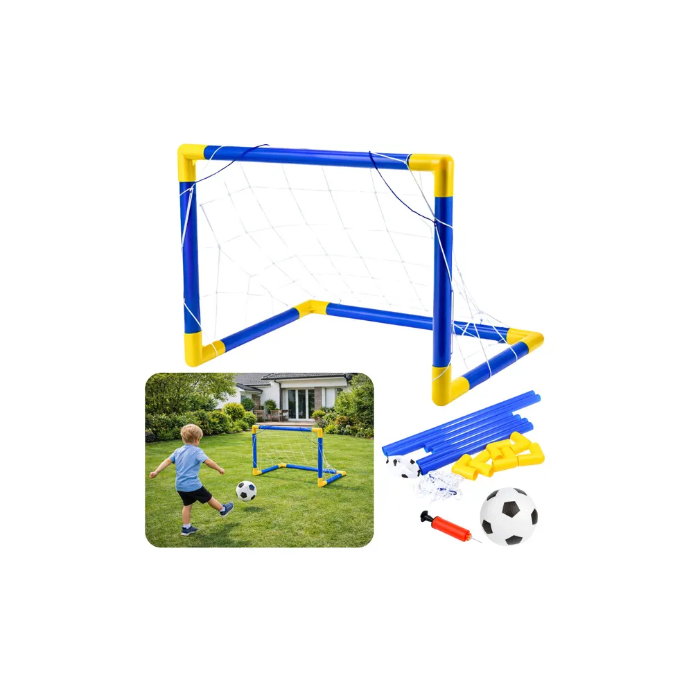 Futbolo sporto komplektas Futbolo vartai + kamuolys pompa 62x40cm-Žaislai, Lauko žaislai, Lauko žaidimai ir sporto prekės, Krepš