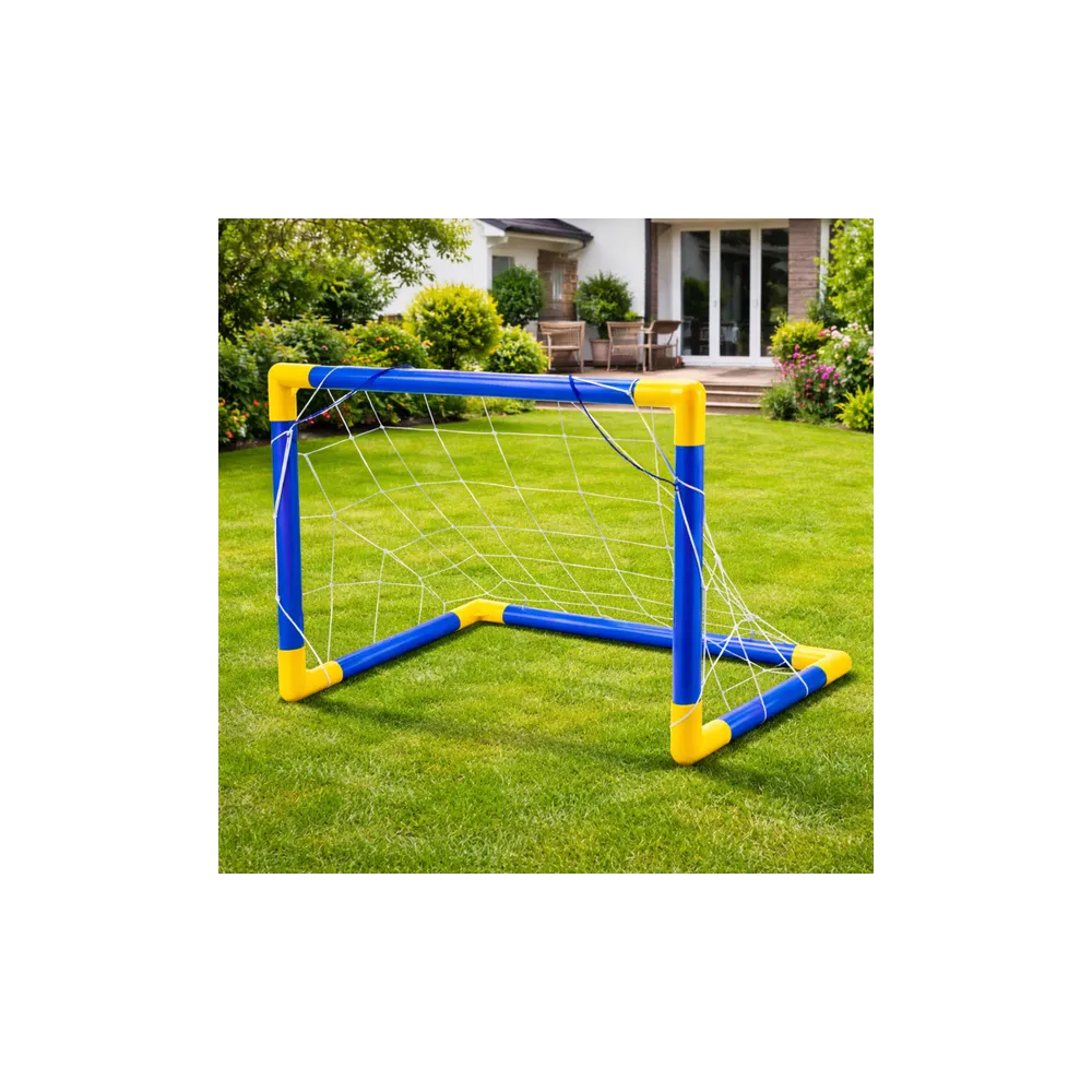 Zestaw Sportowy Do Gry W Piłkę Nożną Bramka Piłkarska Piłka Pompka 62x40cm
